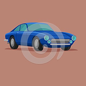 Vintage sport car vector illustration. European classic