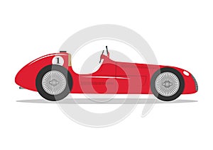 Vintage sport racing car flat formula vector vehicle auto illustration
