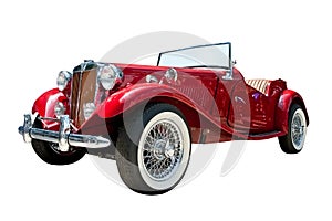 Vintage sport retro convertible car isolated