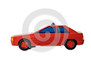 Vintage sport toy car isolated on white background