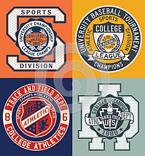 Vintage sporting college athletic department