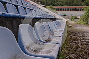 Vintage Stadium Chairs old time not used with dust blue color