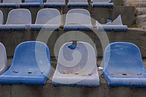 Vintage Stadium Chairs old time not used with dust blue color