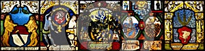 Vintage stained glass collage