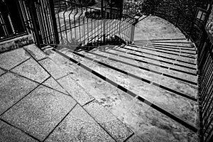 Vintage Staircase in Black and White HDR