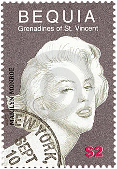 Vintage stamp with Monroe