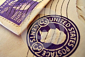 Vintage stamps on envelopes