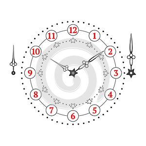 Vintage stars watch dial with arrows. Vector illustration