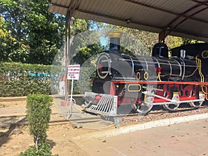 a vintage steam engine on display at National rail museum