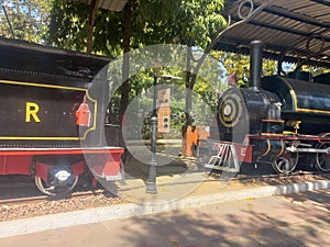 a vintage steam engine on display at National rail museum