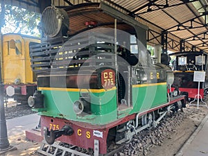 a vintage steam engine on display at National rail museum