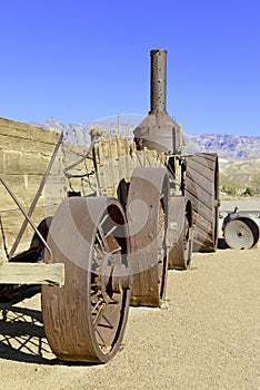 Vintage steam engine used in borax transport photo