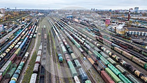 Vintage steam locomotives and marshalling railway station