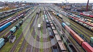 Vintage steam locomotives and marshalling railway station