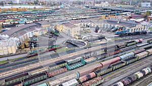 Vintage steam locomotives and marshalling railway station