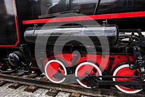 Vintage steam train red wheels
