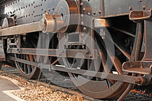 Vintage steam train wheels