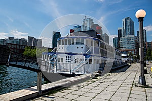 Vintage steamer staying in the port Toronto. Untitled