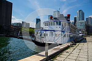 Vintage steamer staying in the port Toronto. Untitled