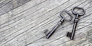 Vintage steel iron keys, coaching, solution concept