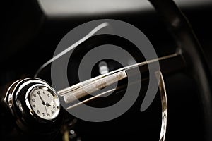 Vintage steering wheel with clock