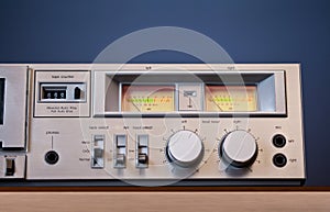 Vintage stereo cassette tape deck player recorder