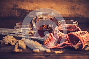 Vintage still life details, cup of coffee,paper note and pencil