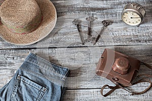 Vintage still life of random objects woman/girl