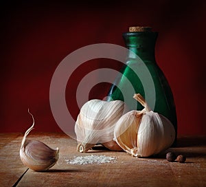 Vintage still life with spices photo