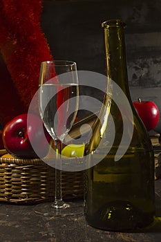 Vintage still life with wine