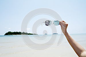 Vintage stlye background,a woman in sunglasses