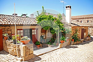 Vintage stone home in old Portugal village.