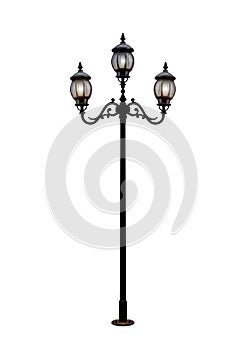 Vintage Street Lamp isolated on white background