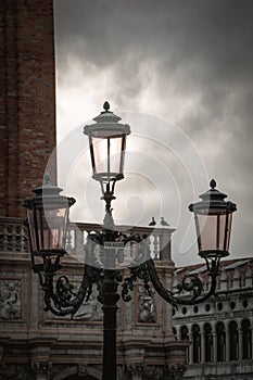 Vintage street lamp in Venice, Italy