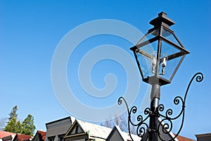 Vintage Street Light in a Small Town