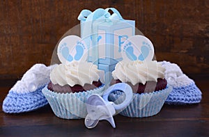 Vintage Style Baby Shower Cupcake and Gift Box