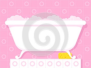 Vintage style bathtub with soapy bubbles