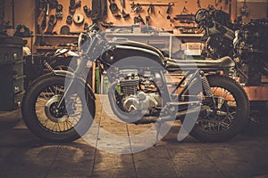 Vintage style cafe-racer motorcycle