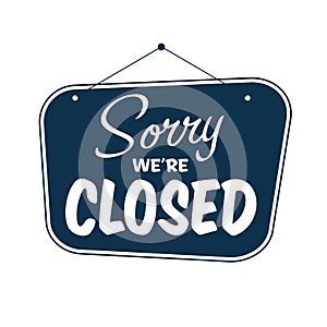 Vintage style clip art inspired by mid-century illustrations - Sorry We`re Closed Hanging Sign.