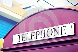 Vintage style color of British callbox.