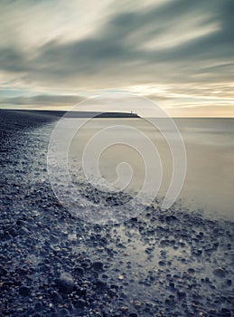 Vintage style cross processed seascape long exposure