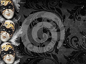 Vintage style dark masquerade background photo