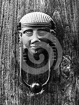 Vintage style doorknocker of an Egyptian head