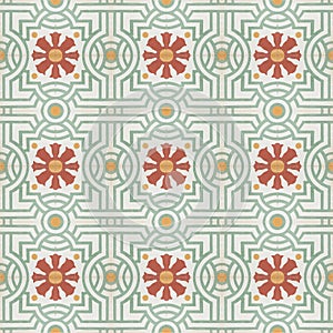 Vintage style floor tile pattern texture