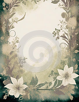 Vintage style floral frame background