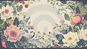 Vintage style floral frame background