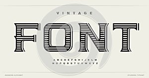 Vintage style font alphabet letters. Western logo typography. Handcrafted typographic design. Old school letter set for