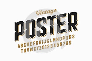 Vintage style font, retro alphabet