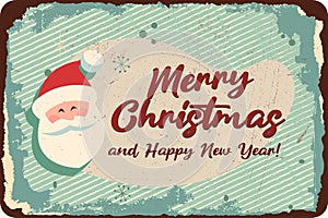 Vintage style greeting card Merry Christmas Editable, grunge effects can be easily removed for a brand new, clean sign