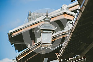 Vintage style Japan retro lamp in Kyoto city decorate old house